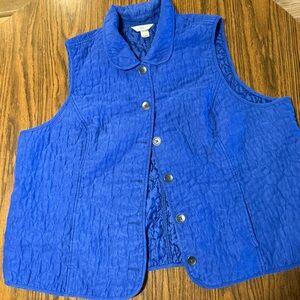 CJ Banks Royal Blue Quilted Vest